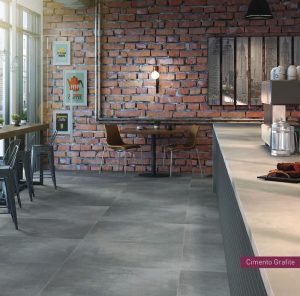 Ambiente com Piso Vinílico Stato Dell Arte Cimento