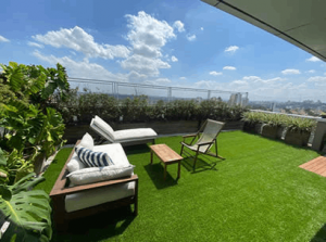 Ambiente com Grama Sintetica Delta Bicolor 2